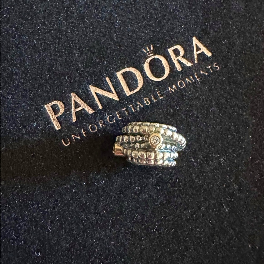 Retired‼️Pandora 14k Silver Diamonds Entangled Beauty Charm S925 ALE ‼️ - Picture 2 of 6